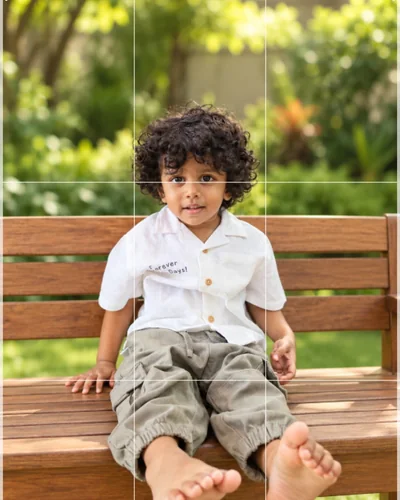 Cropping a photo around the child