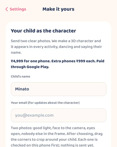 The Make it yours screen in Settings